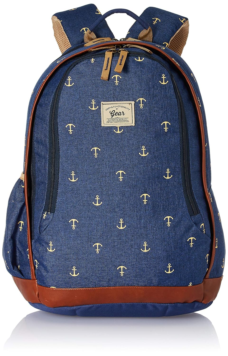 Anchor Triumph 30L Medium Water Resistant School Bag/College Bag/Daypack/Casual Standard 4 Compartment Backpack For Girls/Boys/Men/Women (Blue-Beige)