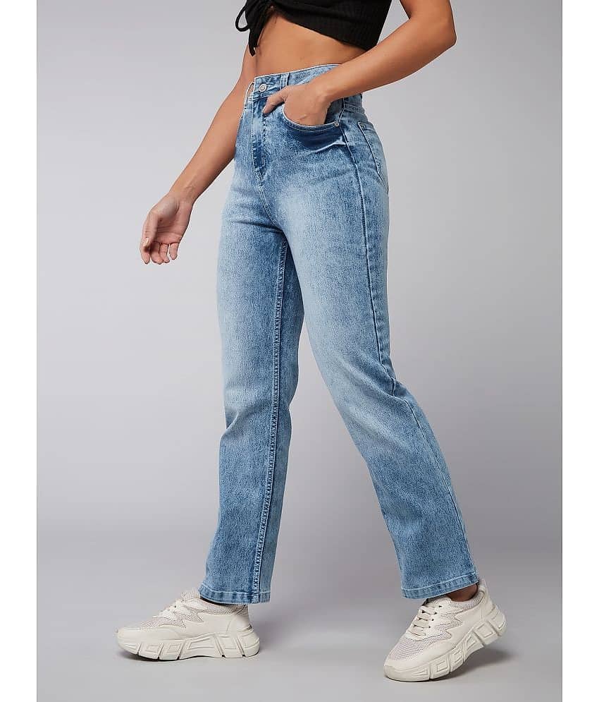 Dolce Crudo - Blue Denim Wide Leg Women's Jeans ( Pack of 1 )