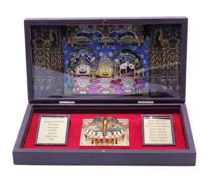 Craftlayout Brass Jai Jagannath Charan Paduka Box