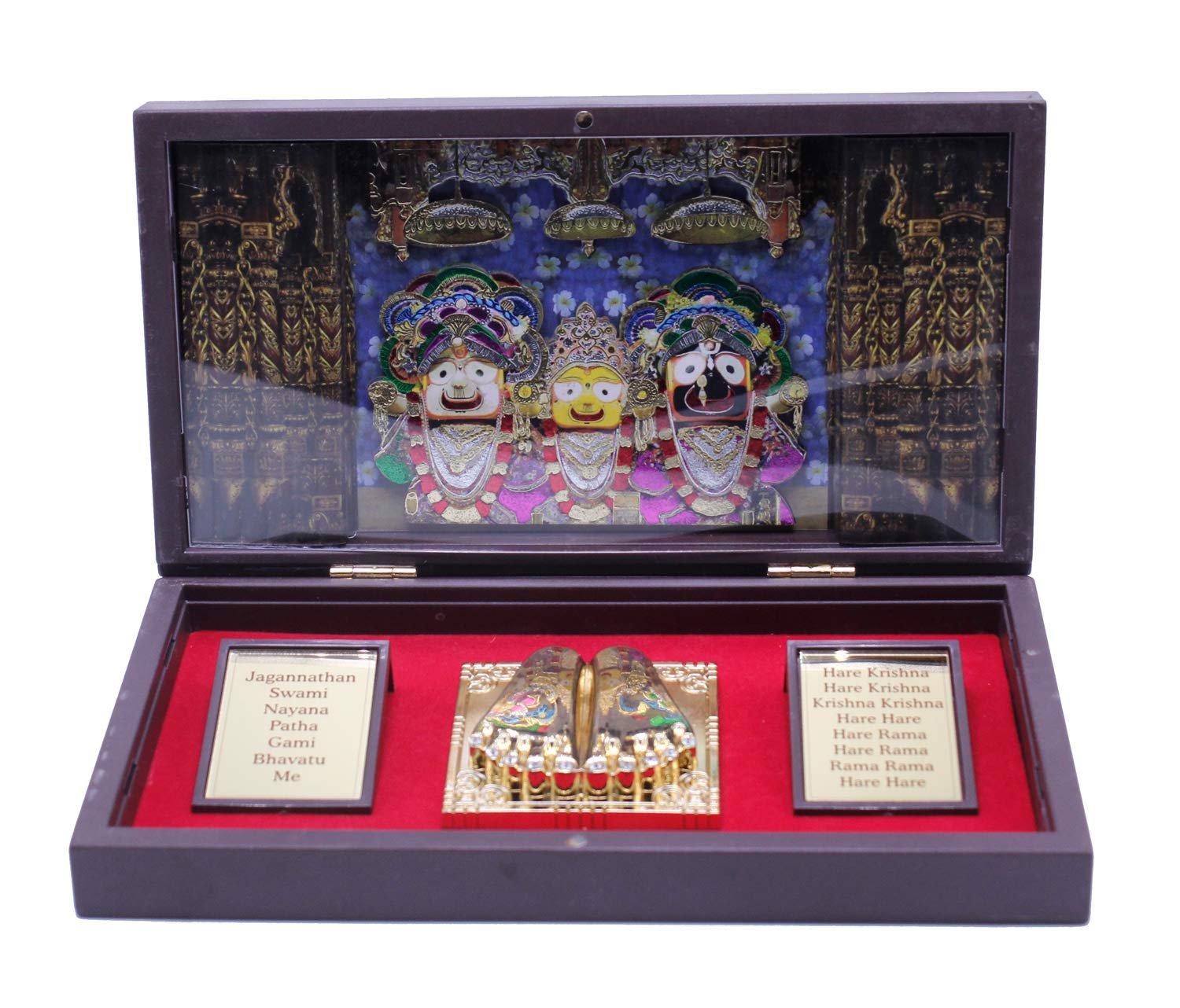 Craftlayout Brass Jai Jagannath Charan Paduka Box
