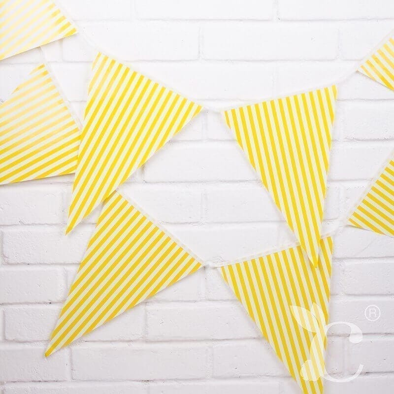 Wanna Party StriPed Flag Buntings Yellow - 9FT