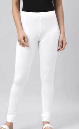 RATHNA APPARELS Churidar Ethnic wear Leggings (White,Solid ) (S - Size)