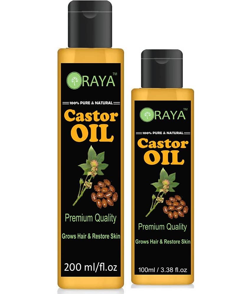 ORAYA 100% Pure & Natural Premium Castor Oil (300 ml) 200+100 ml 300 ml Pack of 2
