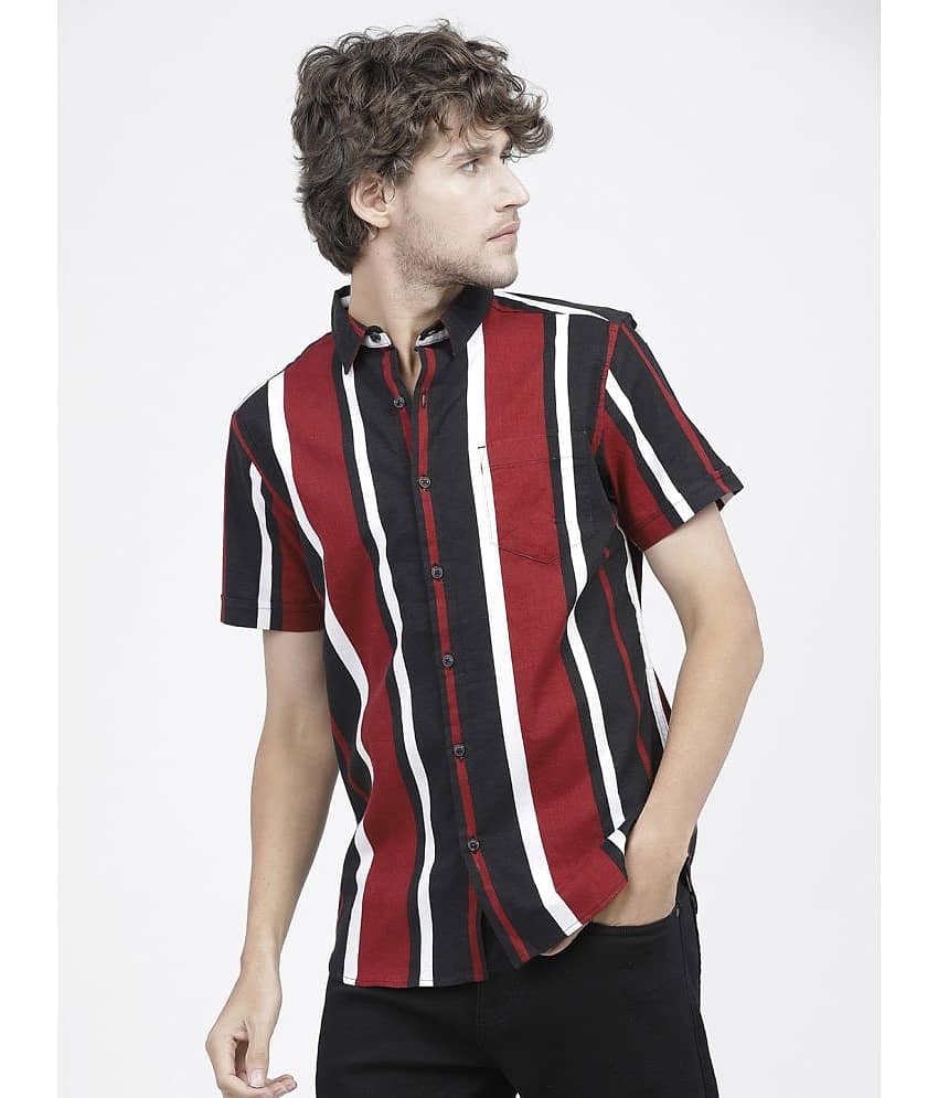 Ketch 100% Cotton Regular Fit Striped Half Sleeves Men's Casual Shirt - Multicolor ( Pack of 1 )