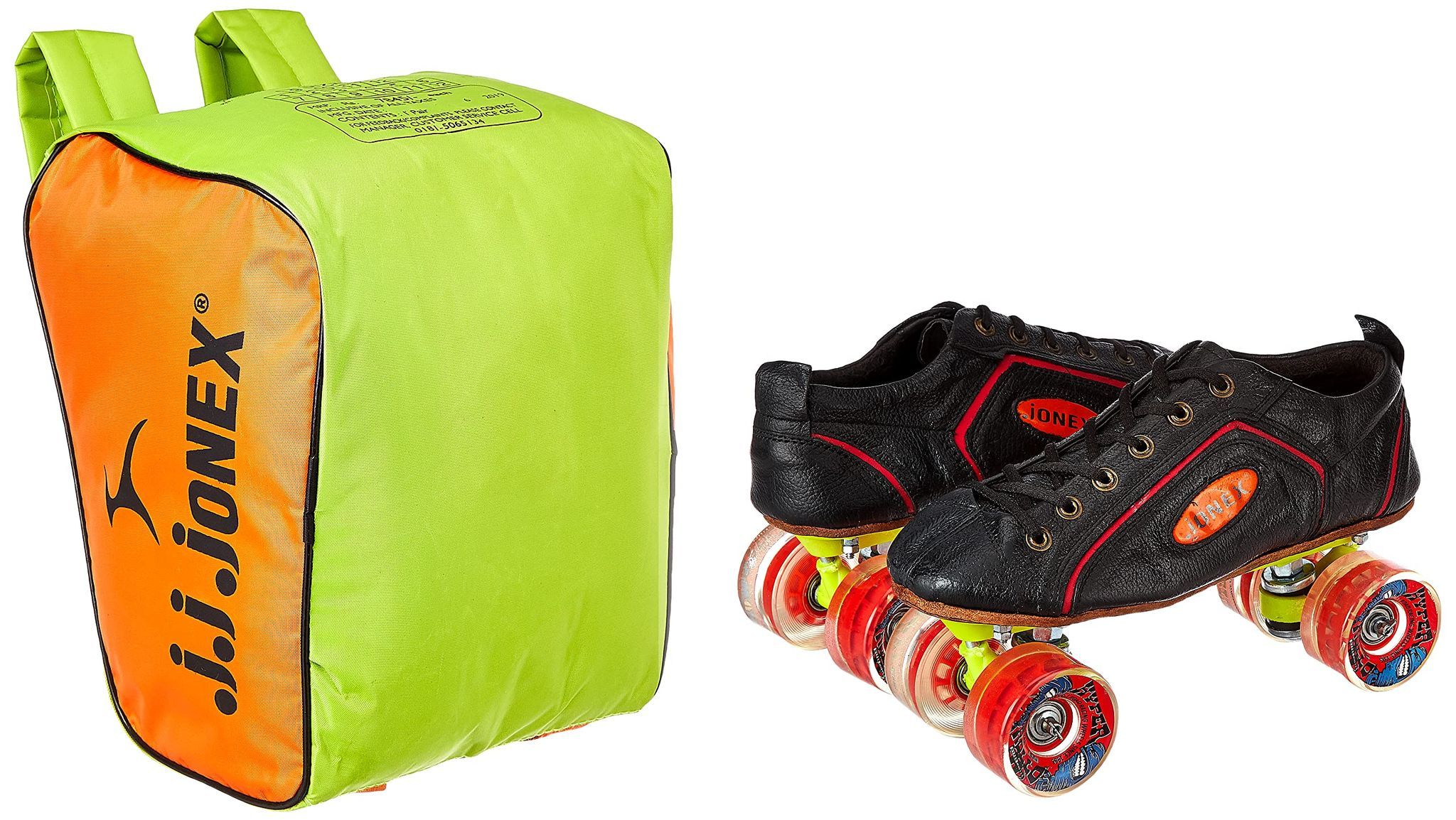 JJ Jonex Shoe Skates, Shoe Skates for Adults, Fix Body Shoe Skates (7 UK/Ind, Black Red- Hyper Rollo)