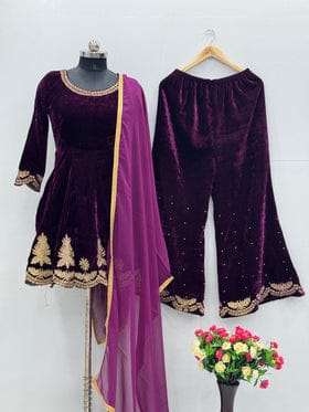 Designer Party Wear Top Pent And Dupatta With Pearl Hand Work