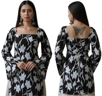 Women Pure Cotton Floral Printed Short Kurti