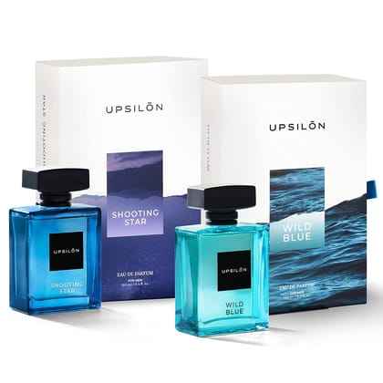UPSILON Combo of Wild Blue & Shooting Star Eau De Parfum Premium Long Lasting Fresh & Powerful Fragrance Spray Travel Friendly Luxury Parfum Scent | Men’s Perfume | Each 100ml - Pack Of 2 UPSILON Combo of Wild Blue & Shooting Star Eau De Parfum Premium Long Lasting Fresh & Powerful Fragrance Spray Travel Friendly Luxury Parfum Scent | Men’s Perfume | Each 100ml - Pack Of 2