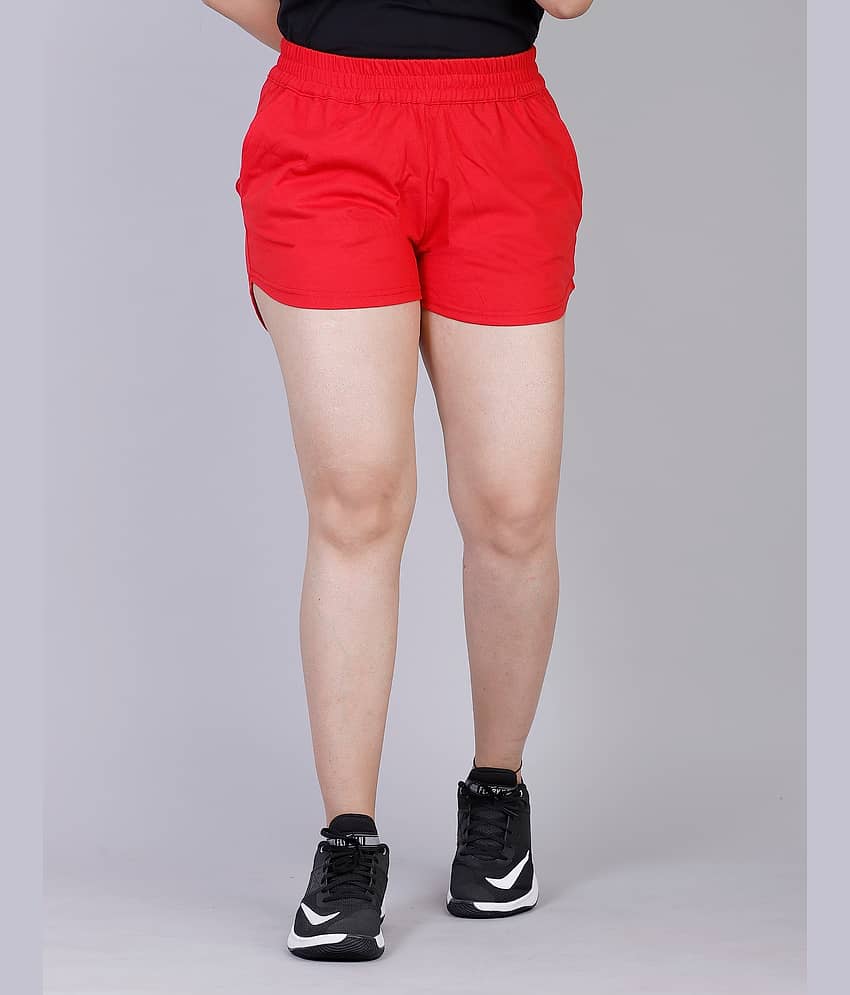 Scrott Fitness Cotton Hot Pants - Red