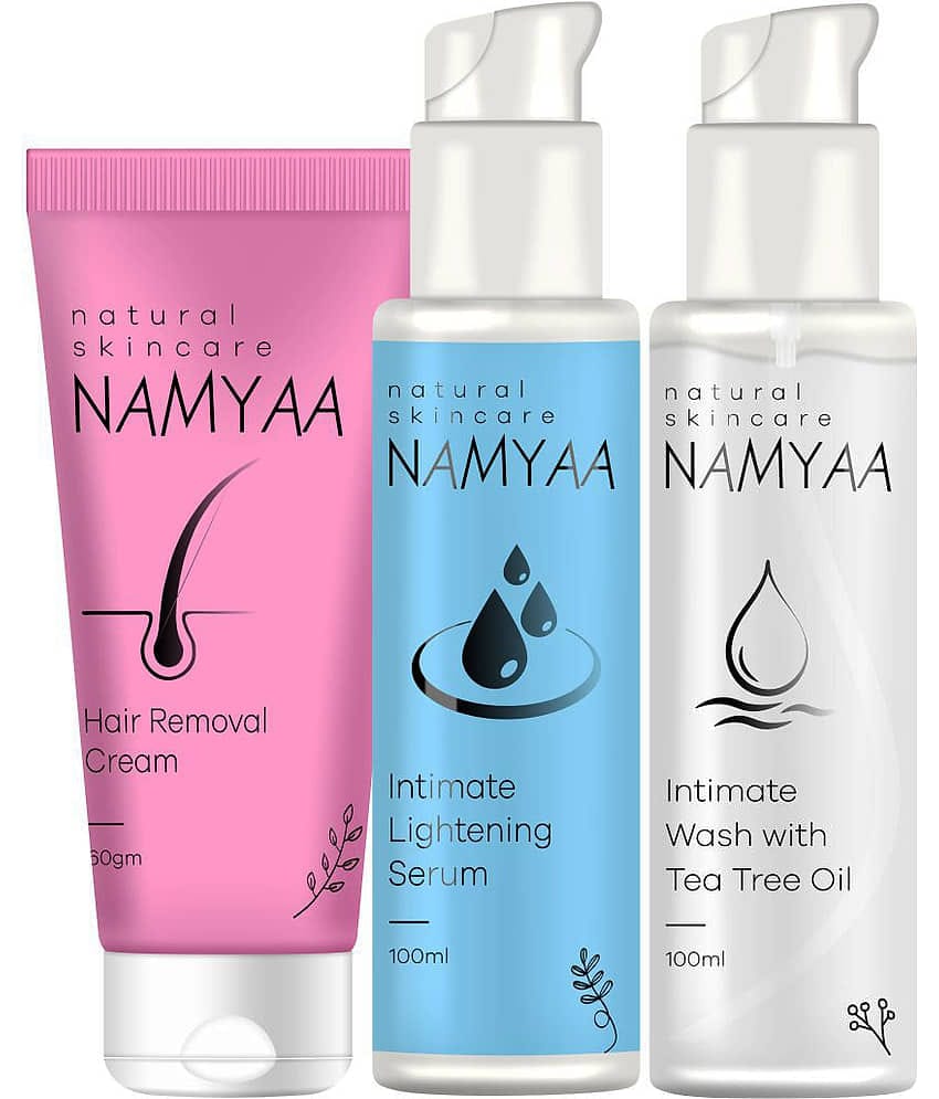 Namyaa Intimate Care Kit- Intimate Lightening Serum, Intimate Wash, Bikini Line Hair Removal Cream | Set of 3