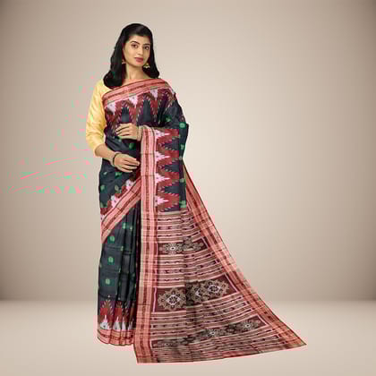 Elaborated Temple Border Khandua silk saree Elaborated Temple Border Khandua silk saree