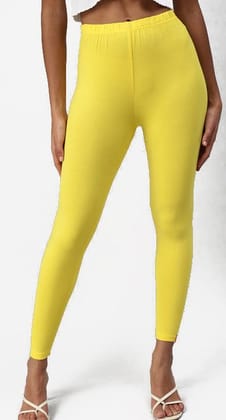 RATHNA APPARELS Ankle Length wesern wear Leggings ( Yellow,Solid ) (S - Size)