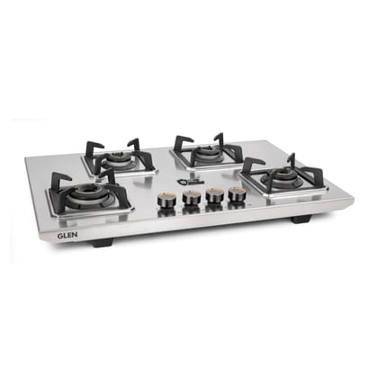 4 Burner Ultra Tuff Stainless Steel Gas Stove with High Efficiency Forged Brass Burners, Top Knobs - Manual/Auto Ignition (CT1054UTTNDTSS)