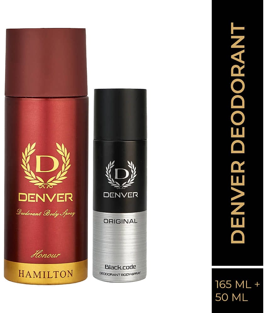 Denver Honour Black Code Deodorant Spray for Men 215 ml ( Pack of 2 )