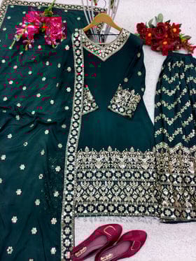 Designer Party Wear Top-Sarara With Dupatta