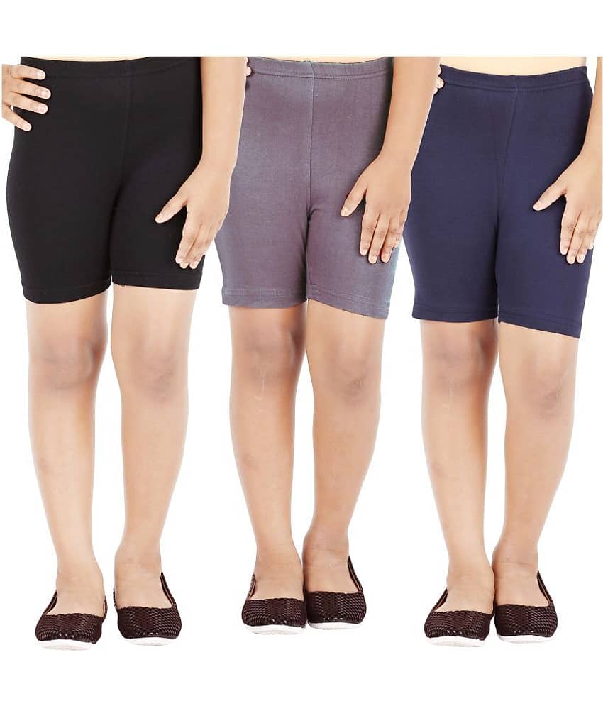 LULA Girls Cotton Blend Cycling Shorts ( Multicolor )