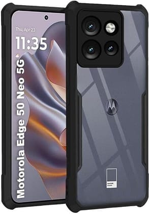 PLUGTECH Slim Shockproof Case | Matte Black Soft | Drop Protection | Precise Cutouts | Premium Mobile Cover for Moto Edge 50 Neo