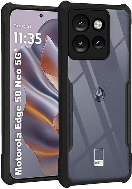 PLUGTECH Slim Shockproof Case | Matte Black Soft | Drop Protection | Precise Cutouts | Premium Mobile Cover for Moto Edge 50 Neo
