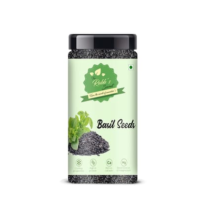 The Rabb's Secret - Raw Basil Seeds Jar 150gm For Eating & Weight Management | Sabja Seeds| Kamakasturi Seeds| Tukmalanga Seeds The Rabb's Secret - Raw Basil Seeds Jar 150gm For Eating & Weight Management | Sabja Seeds| Kamakasturi Seeds| Tukmalanga Seeds