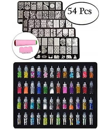 FOK 3d Nail Art Set Decoration Tool Décor Accessories It Includes 48 Bottles,6Pc Nail Art Stamping Kit 100 g