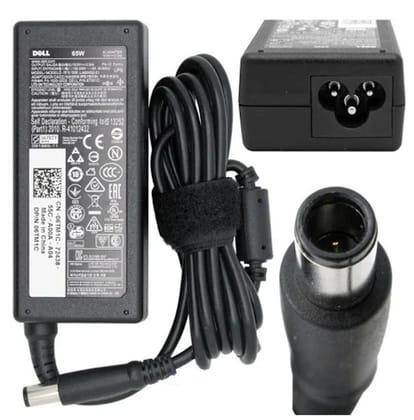 Dell Original 65W Laptop Adapter-Black, Big Pin 7.4 MM, 19.5V 3.34A, Warranty 1 Year(Part Code: 6TM1C, H374X, G4X7T)