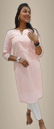 Mom And Me Georgette Chikankari Kurta (L) | Lightweight & Breathable | Summer Festive Mom And Me Georgette Chikankari Kurta (L) | Lightweight & Breathable | Summer Festive