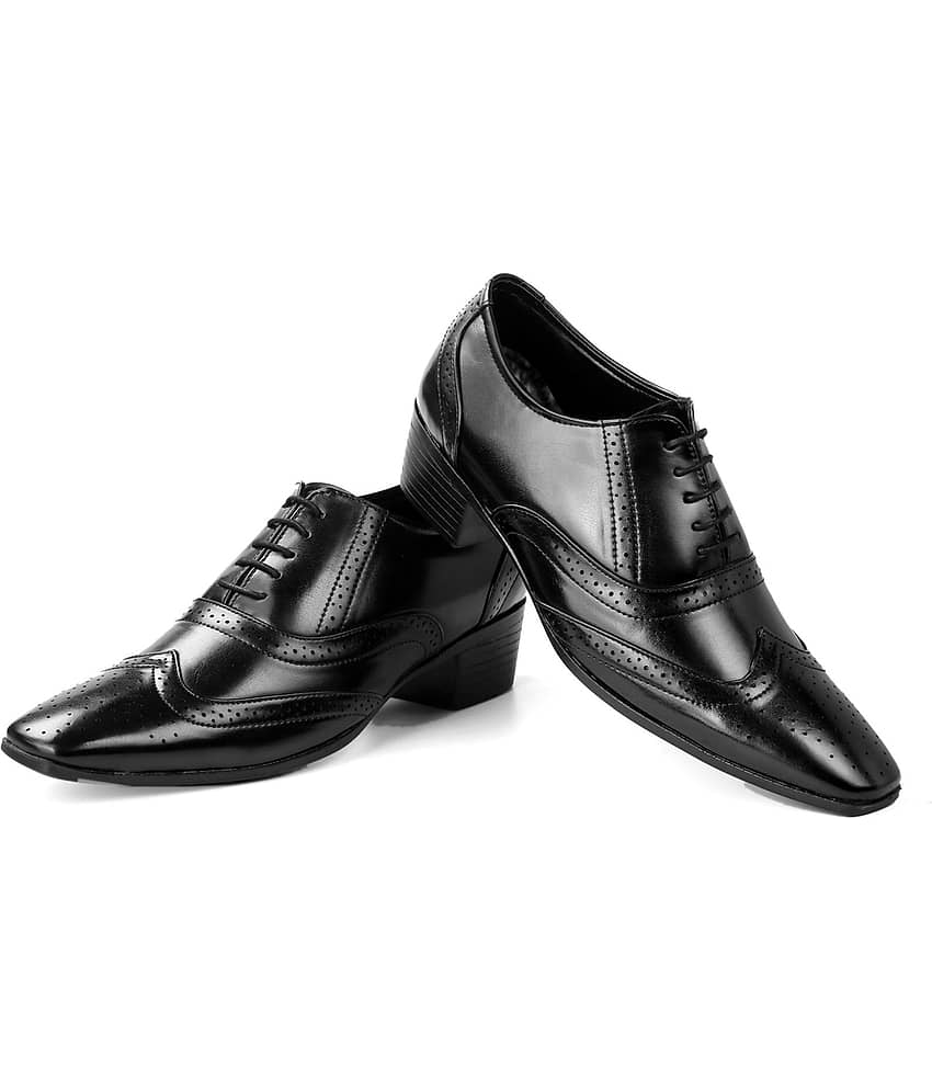 YUVRATO BAXI Brogue Artificial Leather Black Formal Shoes