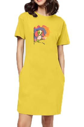 T-shirt Dress With Pockets - Cavalier King Charles Spaniel (4 Colours) (Slim Fit)