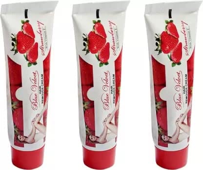 Elecsera Silk and Fresh Hair Remover Cream Strawberry Flavour for Women Pack of 3 Cream (50 g)