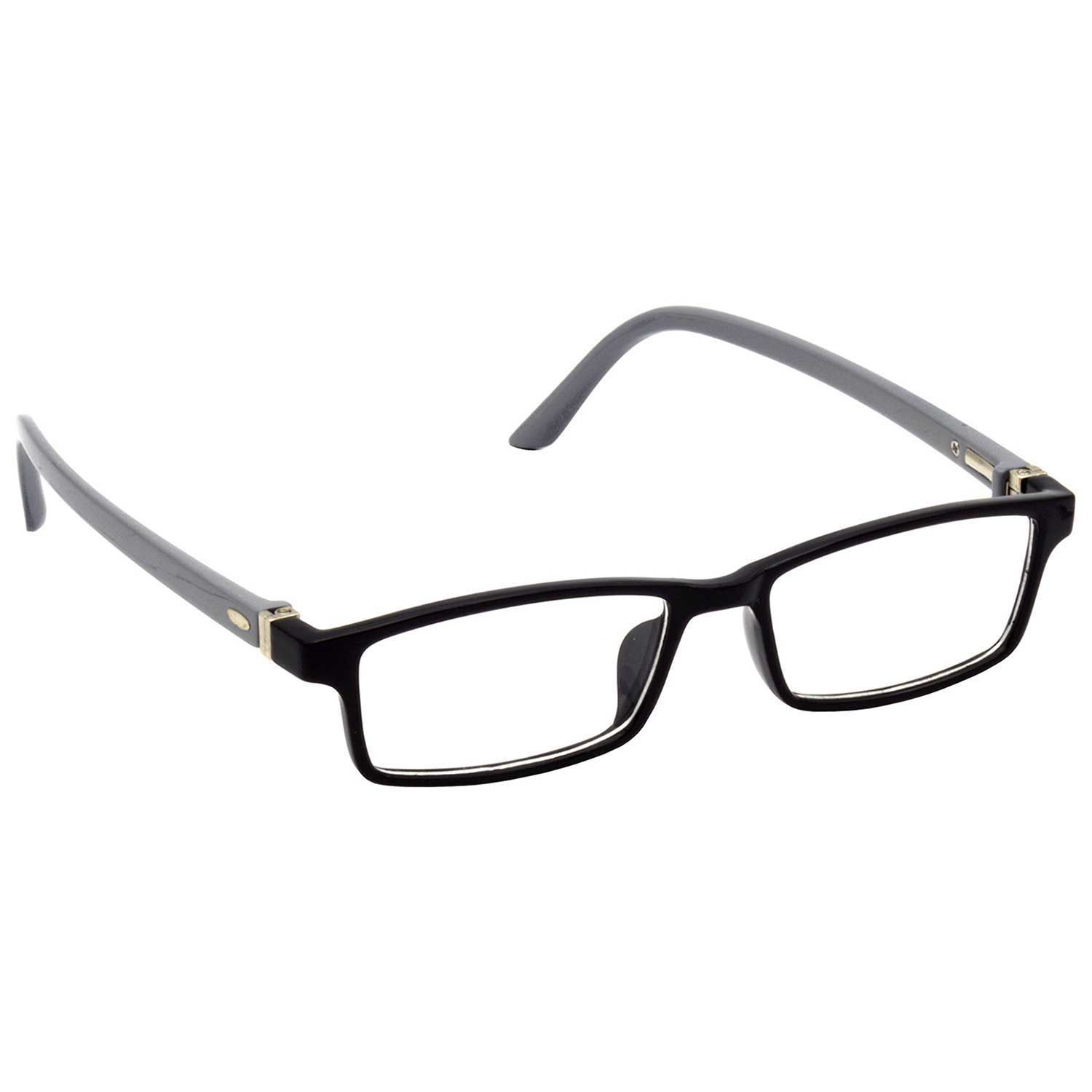Hrinkar Plastic Full Rim Rectangle chasma frame Kids Boy & Girl - HFRM-BK-GRY-18