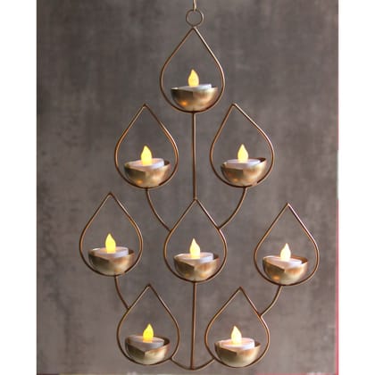 Iron Showpiece Candle Holder 7 Pieces ,Diwali Gift Item (IMAS155 A)