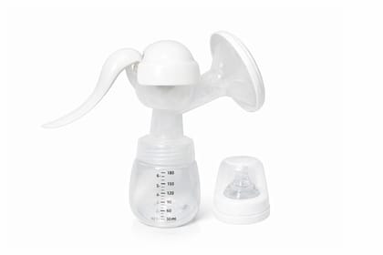 Manual Breast Pump – 3 Suction Modes, Soft Cushion, Easy Pumping (White))