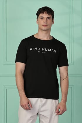 Cotton Black Kind Human T-Shirt Cotton Black Kind Human T-Shirt