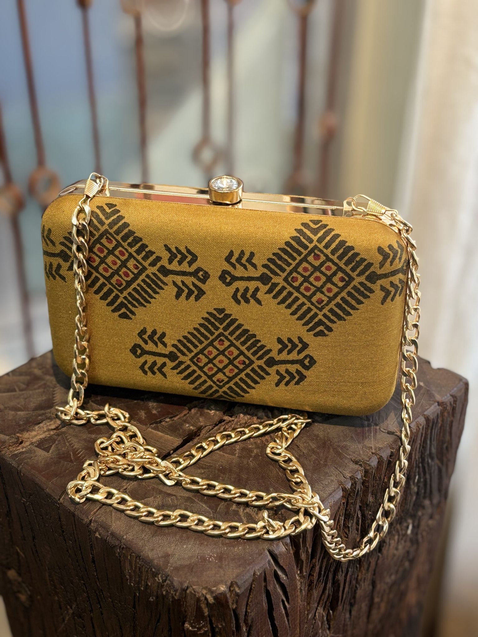 Henna Green Clutch Bag