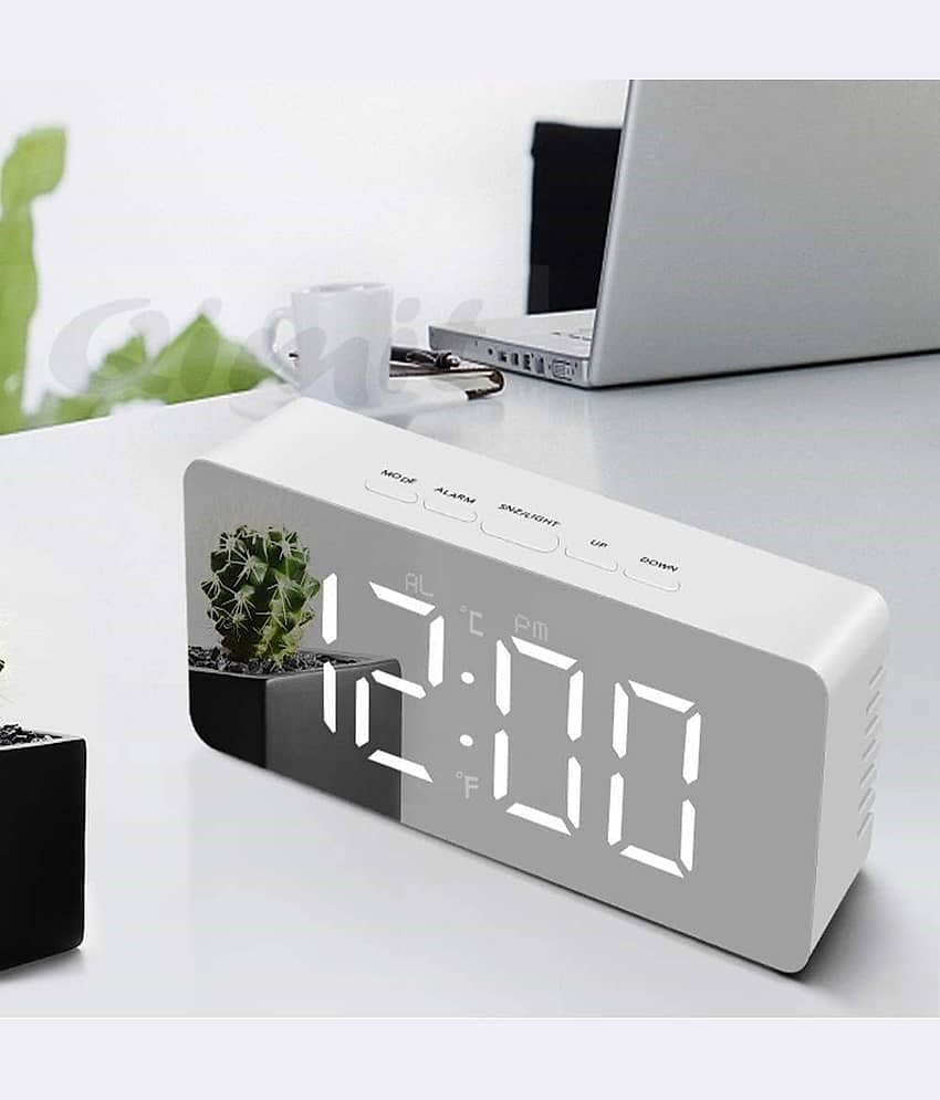 UTTU Digital Plastic Rectangular Table Clock - Pack of 1