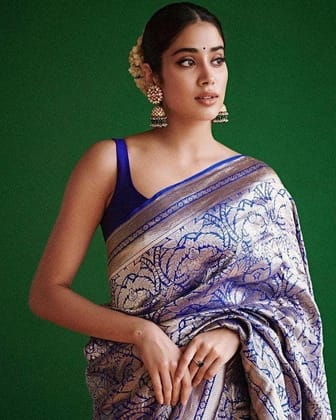 Zari Work Silk Saree With Blouse Piece