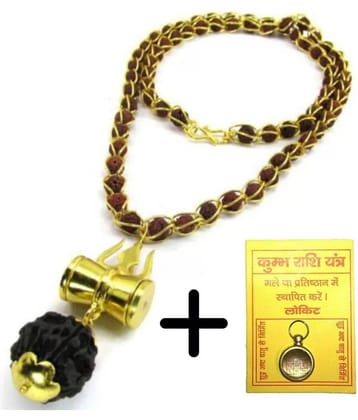Cyan spritual SHIV SHAKTI KRIPA JALI RUDRAKSHA MALA with Kumbh Rashi Yantra