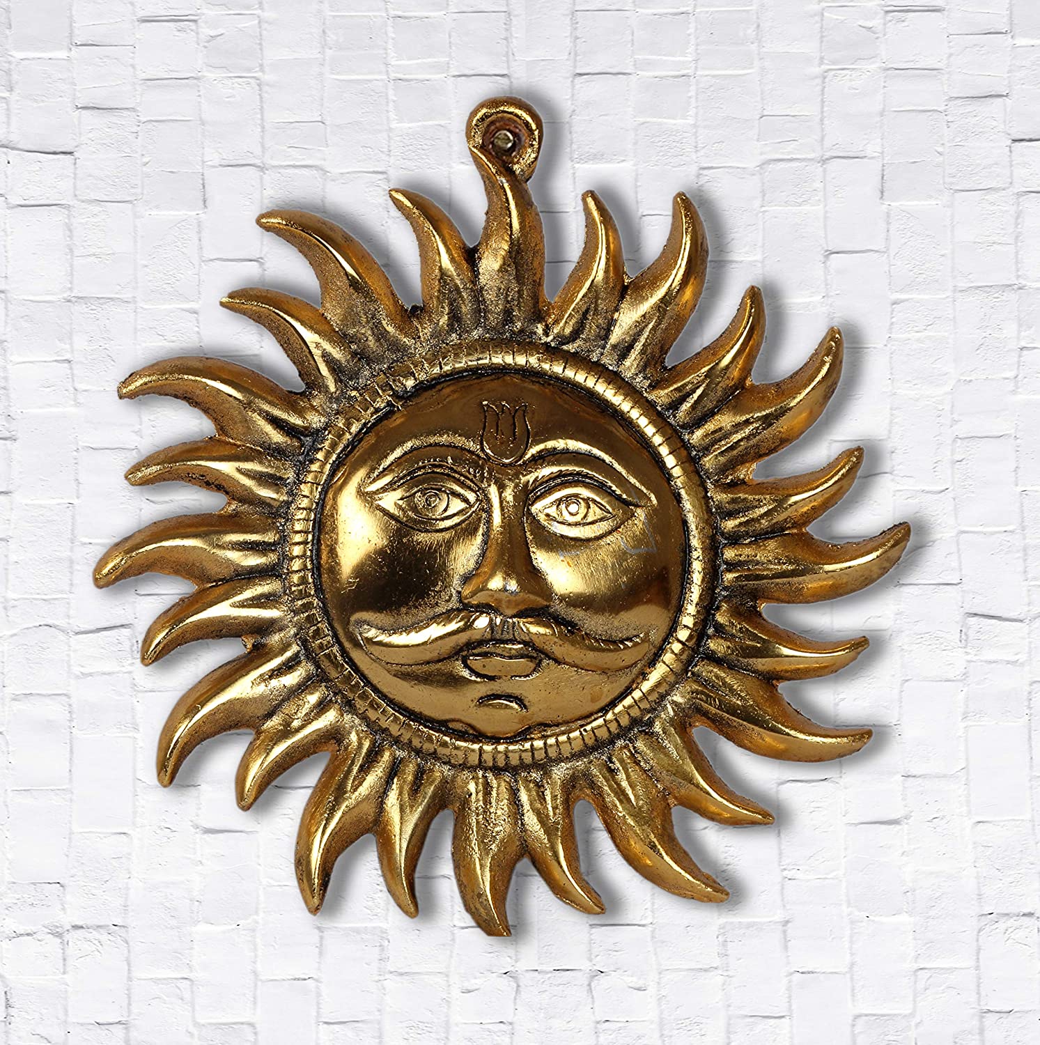 DreamKraft Metal Sun Main Door Wall Hanging for Home Decor and Gift Purpose (Gold,18x18x2.5 cm)