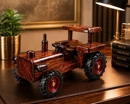 Handcrafted Wooden Tractor Showpiece Handcrafted Wooden Tractor Showpiece