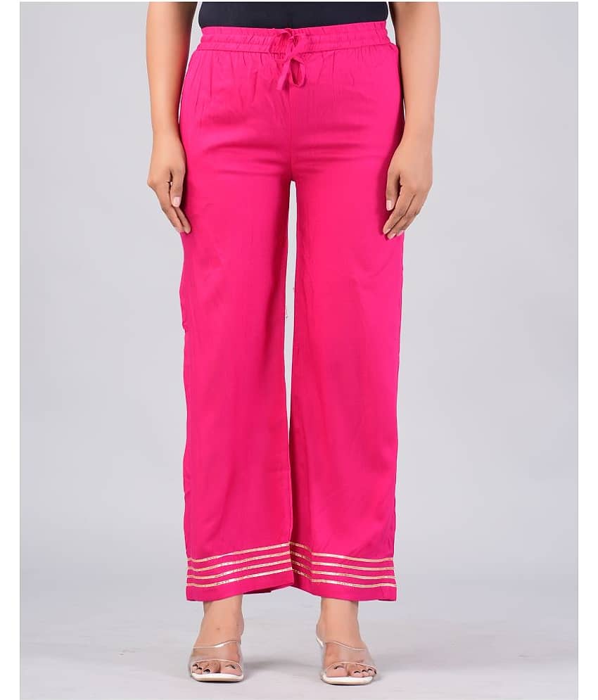 MAUKA - Pink Rayon Women's Palazzo ( Pack of 1 )