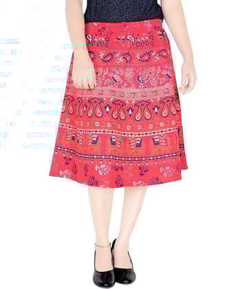 Sttoffa Cotton A-Line Skirt - Red