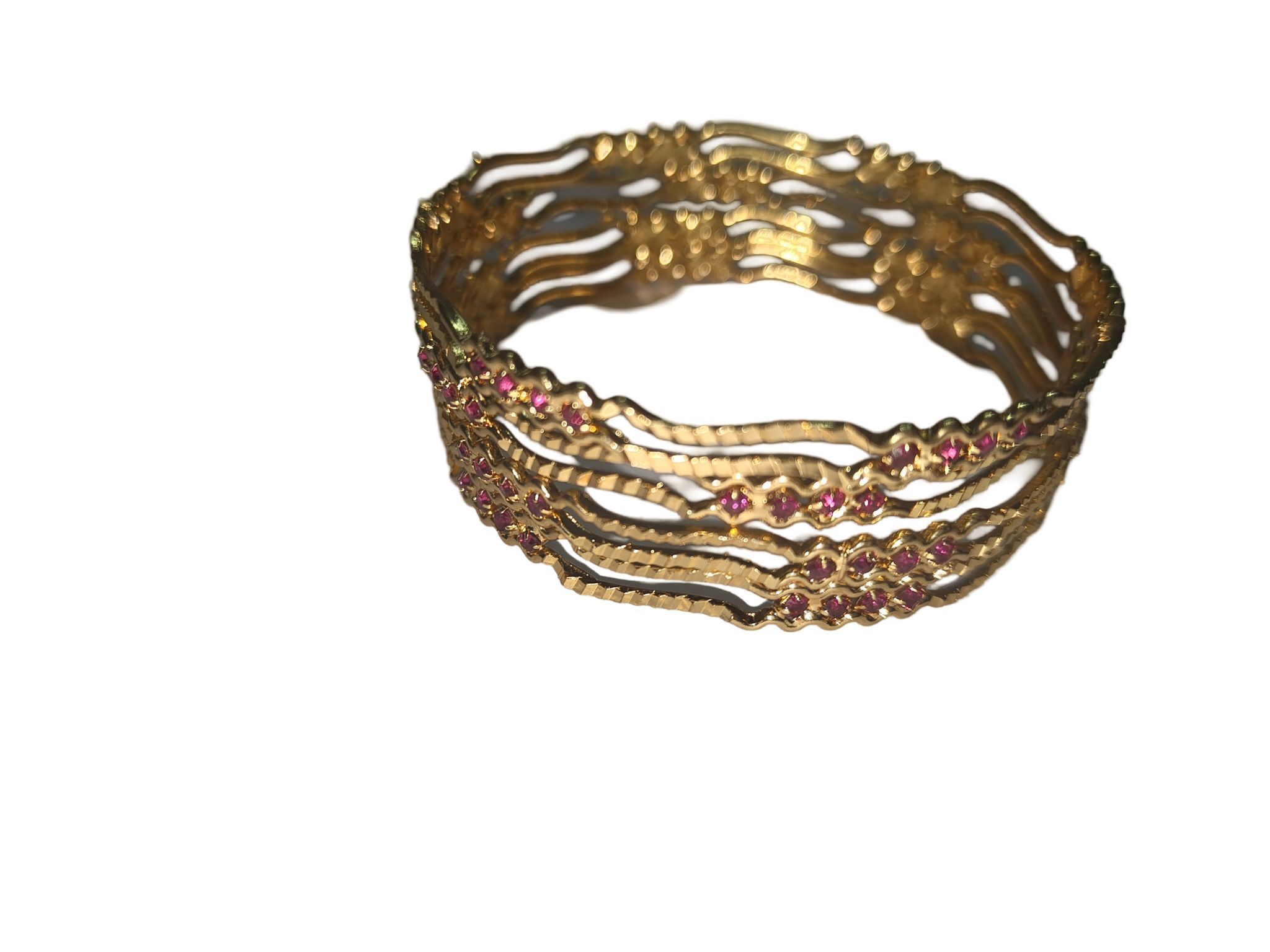 Indian Traditional Gold Plated Wedding Bangle Set For Women
