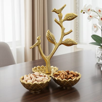 Aluminium Showpiece Tree Branch Bowl, Height : 11.5 Inch (ASMAS493 C)