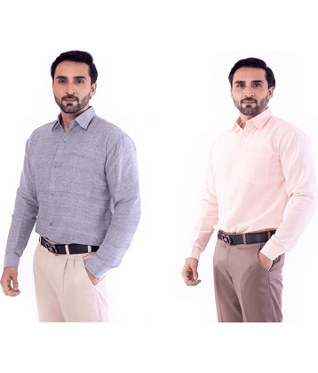 DESHBANDHU DBK 100% Cotton Regular Fit Solids Men's Casual Shirt - Multi ( Pack of 2 )