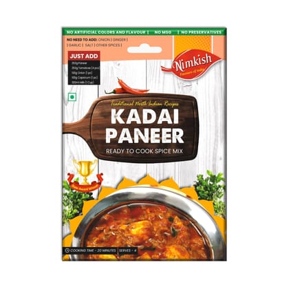 Nimkish Kadai Paneer Ready to Cook Spice Mix | 60g | Onion Ginger Garlic Already in Mix | Himalayan Recipe Nimkish Kadai Paneer Ready to Cook Spice Mix | 60g | Onion Ginger Garlic Already in Mix | Himalayan Recipe