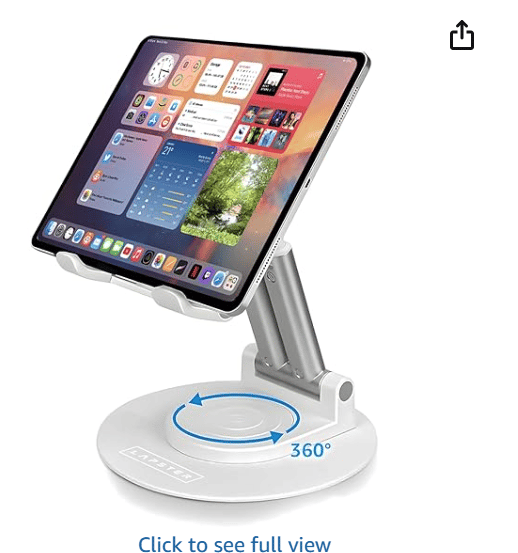Lapster Holdex Prime Foldable Tablet Stand for Desk | 360 Rotating Adjustable Holder Compatible with iPad, Samsung Galaxy Tab & All Tablets Up to 12.9-Inch.