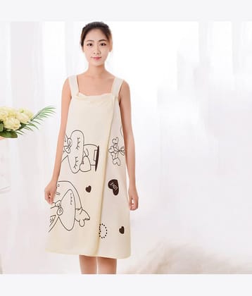 Poorak Yellow Free Size Bathrobe ( Pack of 1 )