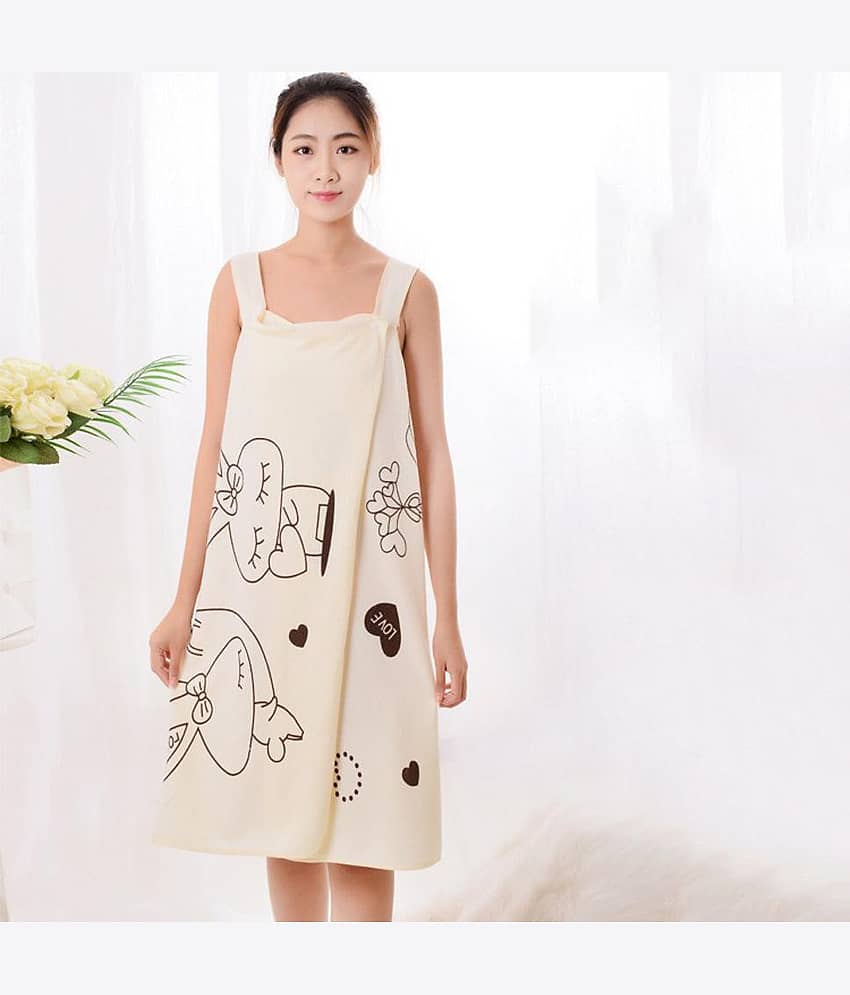 Poorak Yellow Free Size Bathrobe ( Pack of 1 )