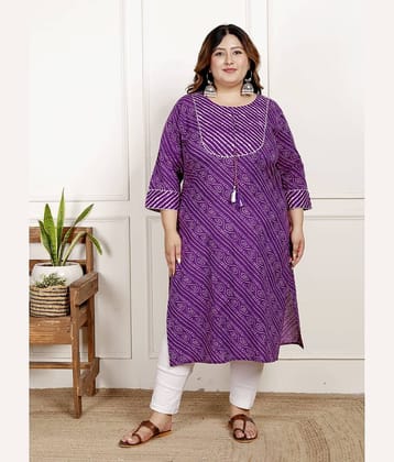Avnii Cotton Printed Straight Women's Kurti - Orange ( Pack of 1 )
