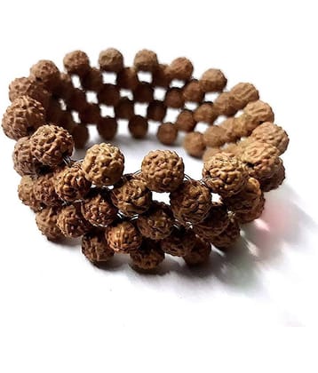 Natural 5 Face Rudraksh Bracelet (5 Ladi-108 Beads) AAA Quality for Men & Women